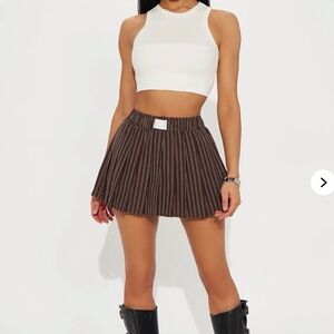 Pleated Boxer Micro Mini Skirt